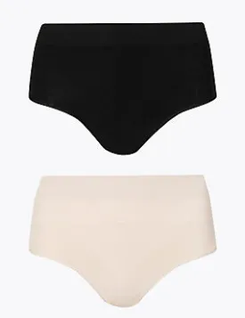 2 Pack Light Control Santoni Seamfree High Leg Knickers