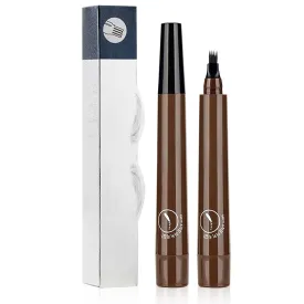 2025 New Microblading Eyebrow Pencil, 4 Tip Eye Brow Pen 3D Magic Eyebrow Tattoo Pencils, Womens Natural Makeup Long-Lasting Fine Stroke Magic Eyebrows Pencil (Dark Brown)