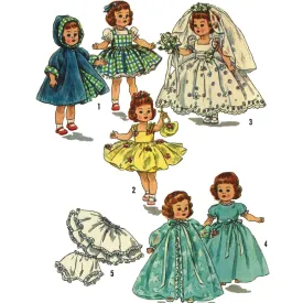 50s Sewing Pattern: Doll's Wardrobe of Clothes - Height 10.5" (26.7cm)