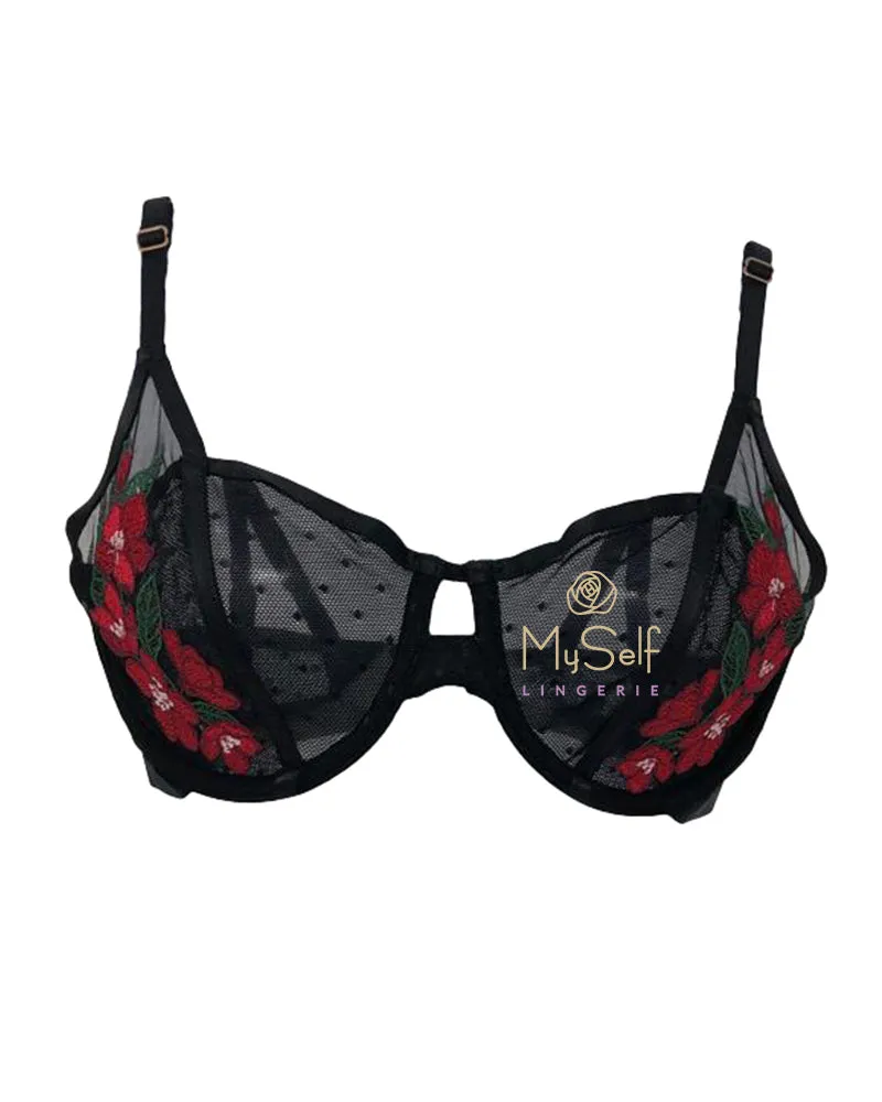9061 Embroidered Lace Underwire Bra