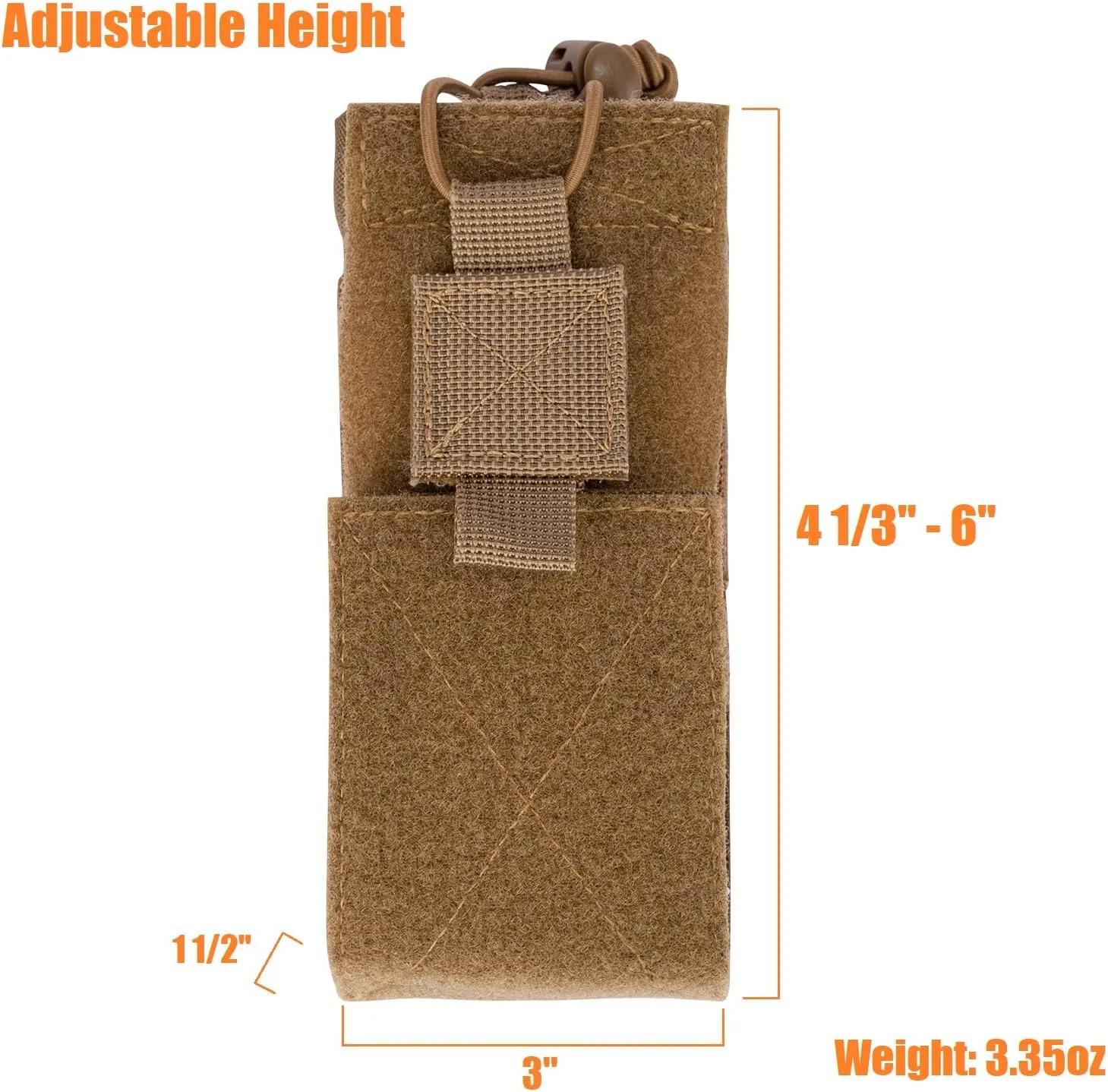Adjustable Radio Pouch MOLLE Radio Holder for Tactical Duty Belt Two Ways Radio Holster Walkie Talkies Case Rifle Mag Carrier 5.56mm 7.62mm Magazine Nylon Carry Bag for Police Security Rescue