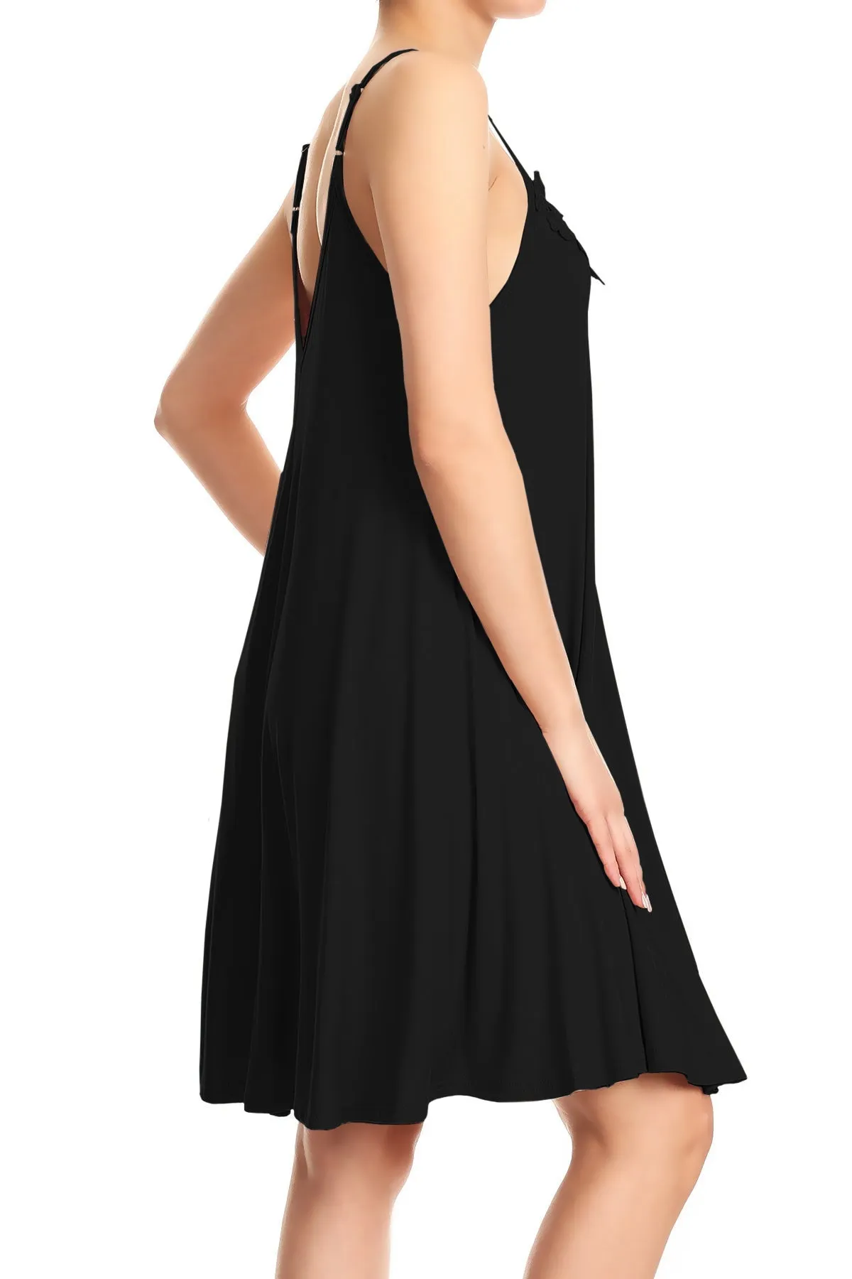 Adjustable Spaghetti Strap Flowy Under Dress