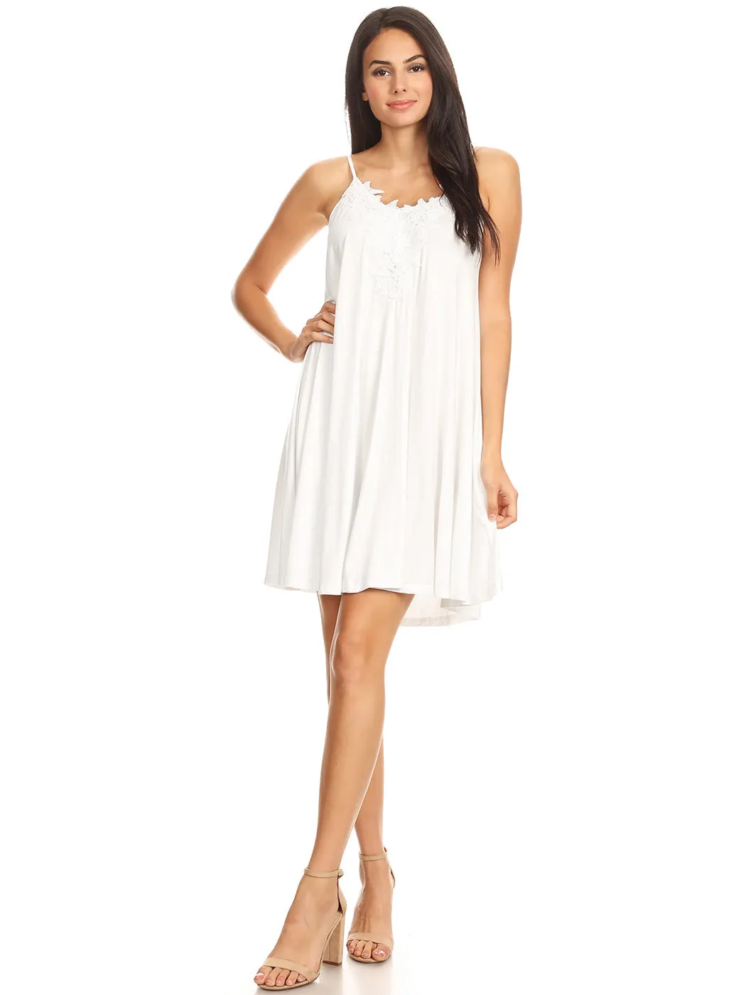 Adjustable Spaghetti Strap Flowy Under Dress
