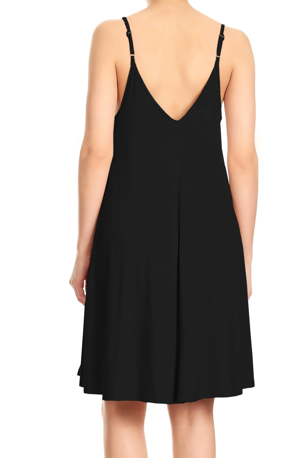 Adjustable Spaghetti Strap Flowy Under Dress