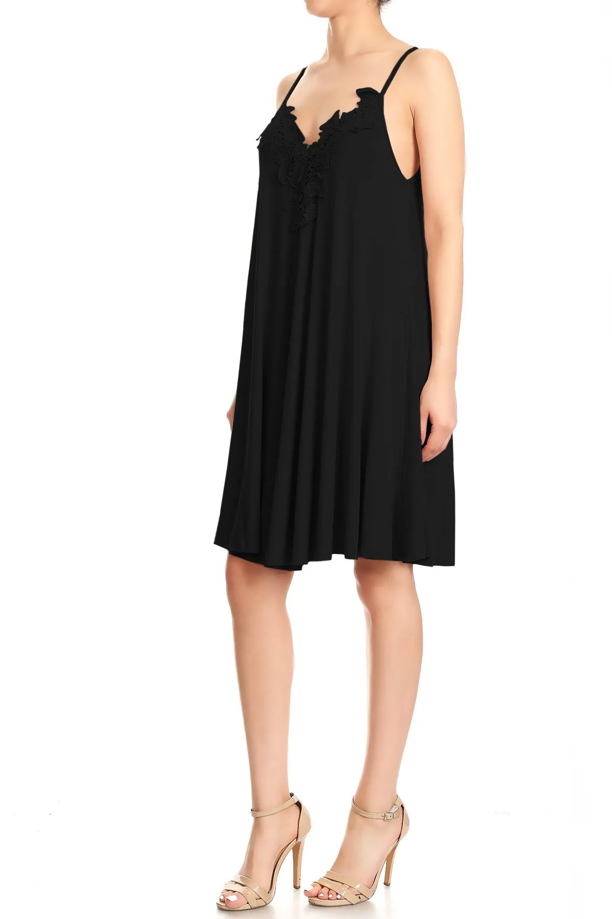 Adjustable Spaghetti Strap Flowy Under Dress