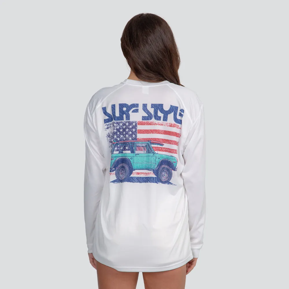 Americana Coastal Bronco PFG Long-Sleeved Tee