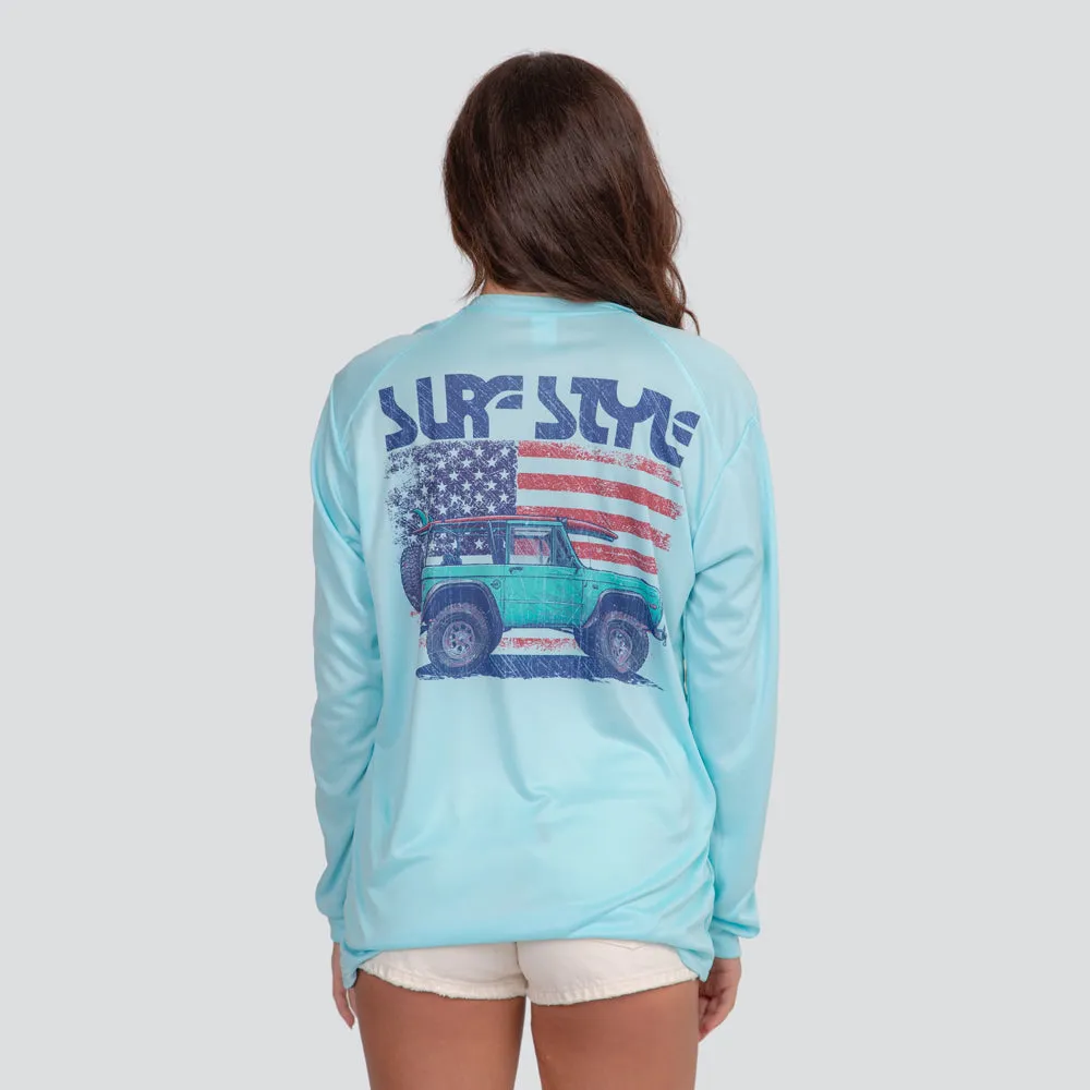 Americana Coastal Bronco PFG Long-Sleeved Tee