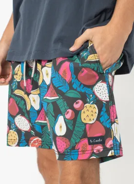 Amphibious 17" Swim Short Black Fruits