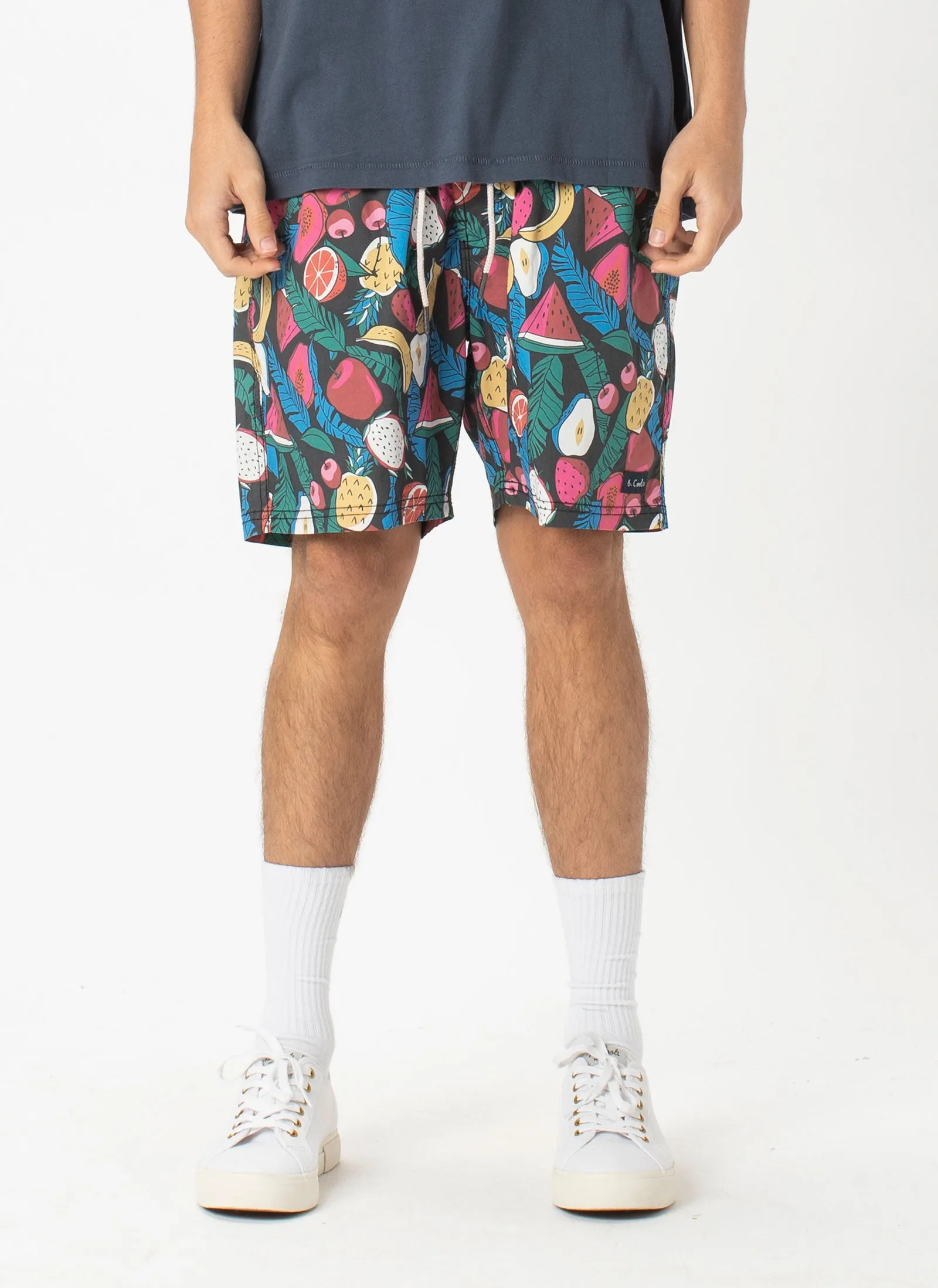 Amphibious 17" Swim Short Black Fruits