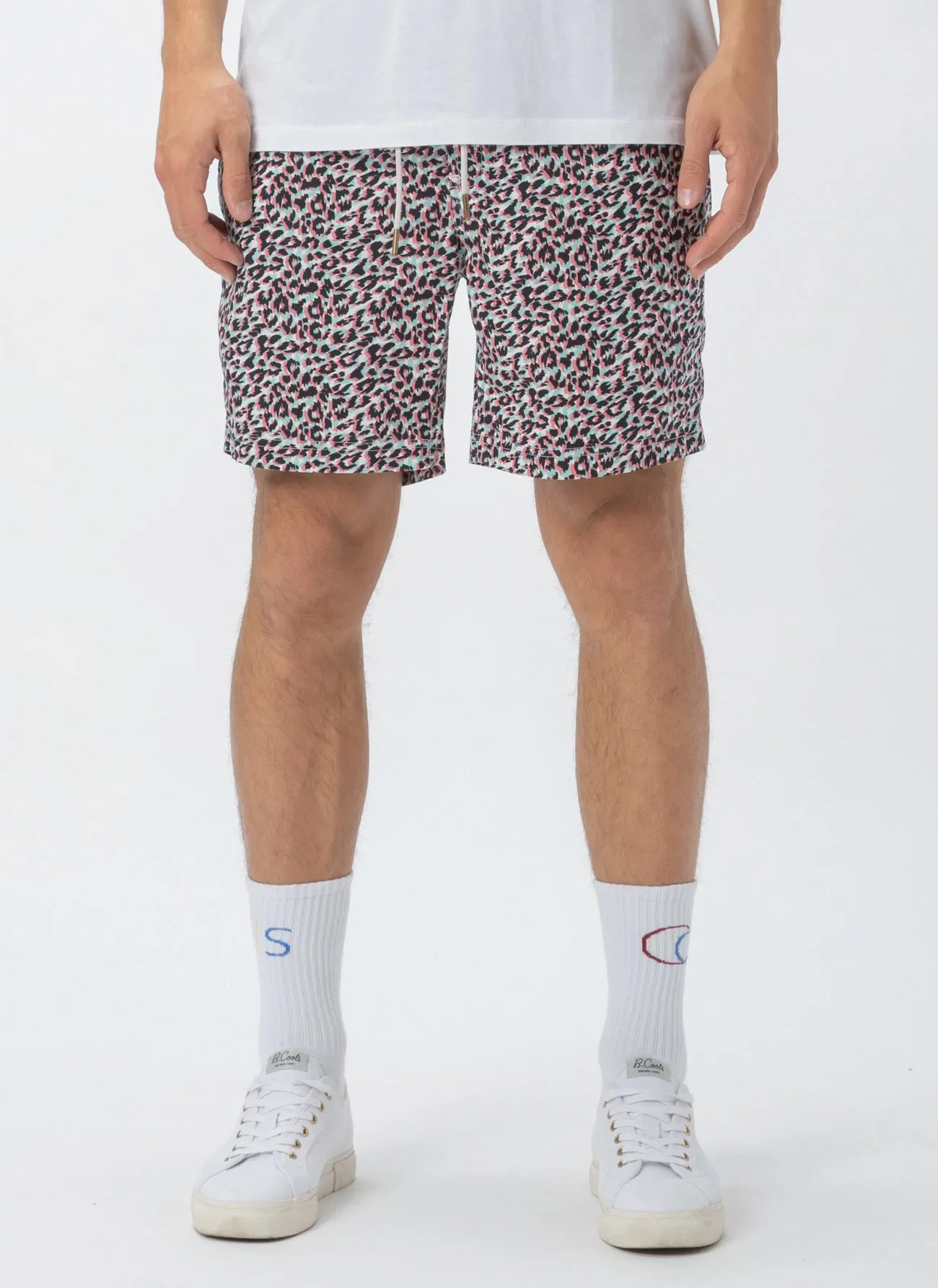 Amphibious 17" Swim Short White Leopard