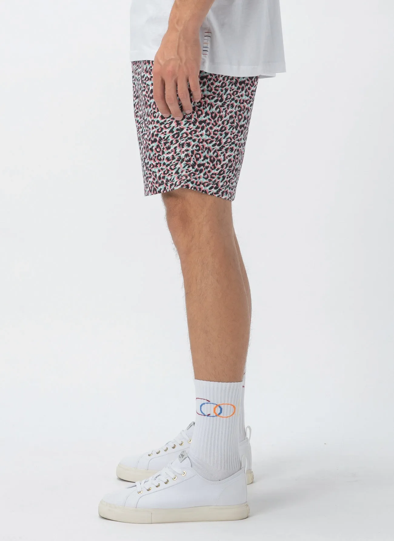 Amphibious 17" Swim Short White Leopard