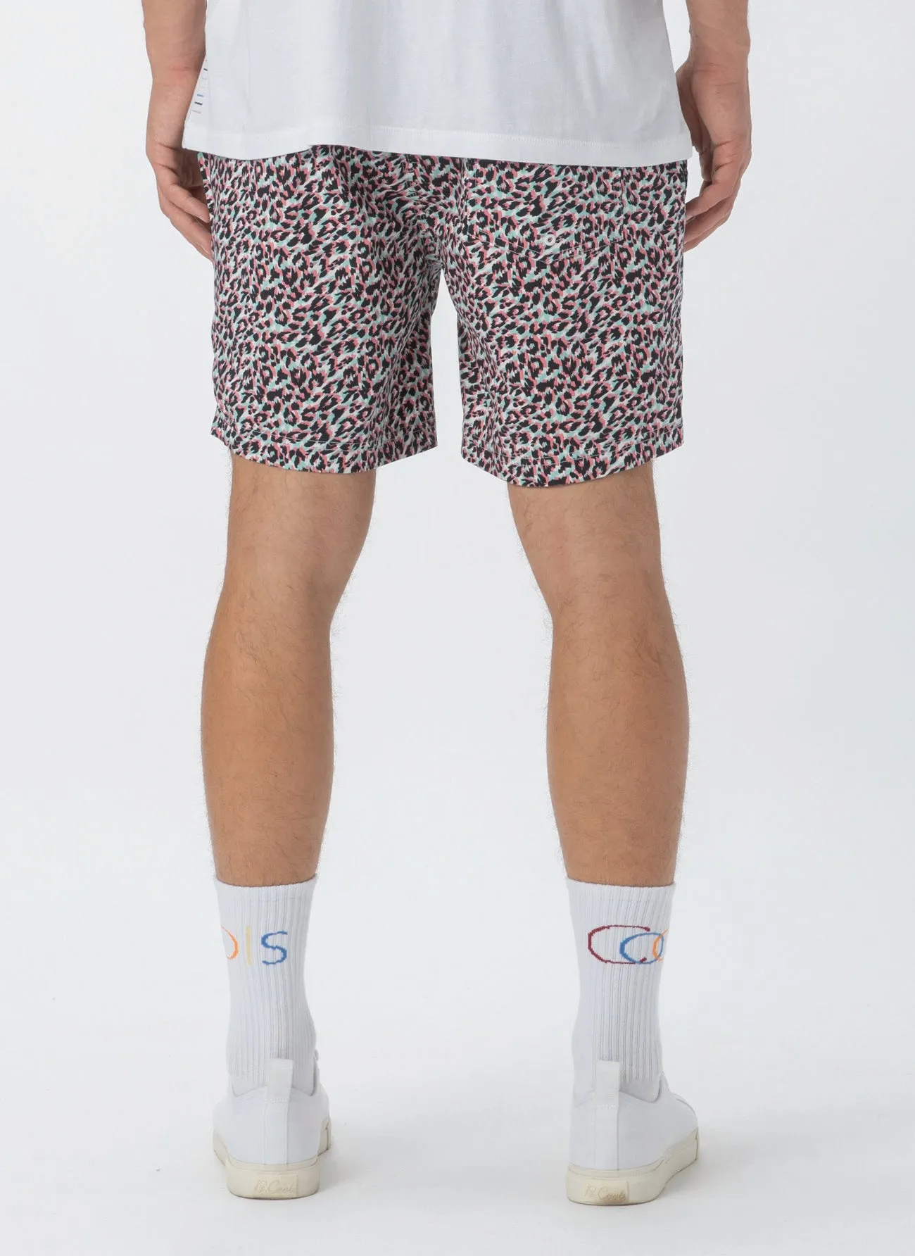 Amphibious 17" Swim Short White Leopard