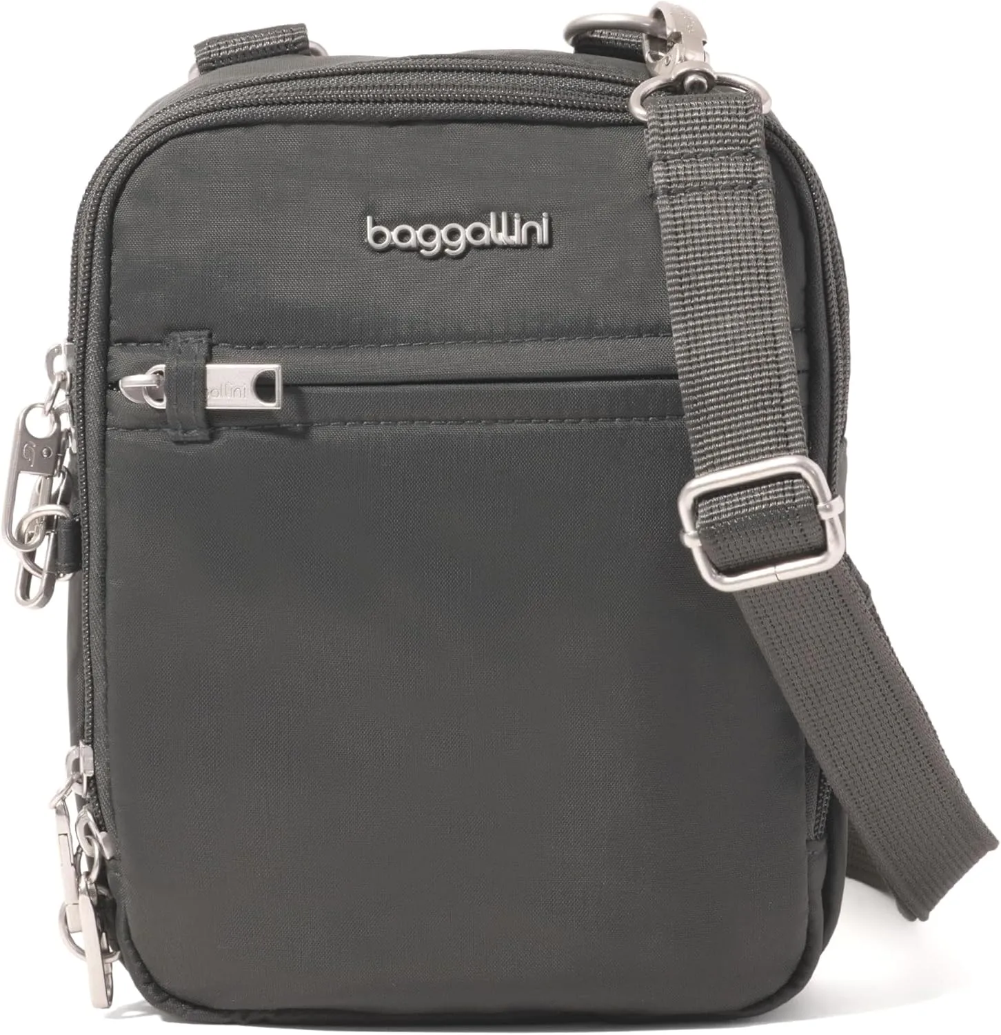 Baggallini Securtex Anti-theft Mini Everything Crossbody Bag, 6.3"x8.25" Rfid, Locking Zippers & Cut-resistant Strap