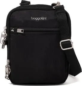 Baggallini Securtex Anti-theft Mini Everything Crossbody Bag, 6.3"x8.25" Rfid, Locking Zippers & Cut-resistant Strap