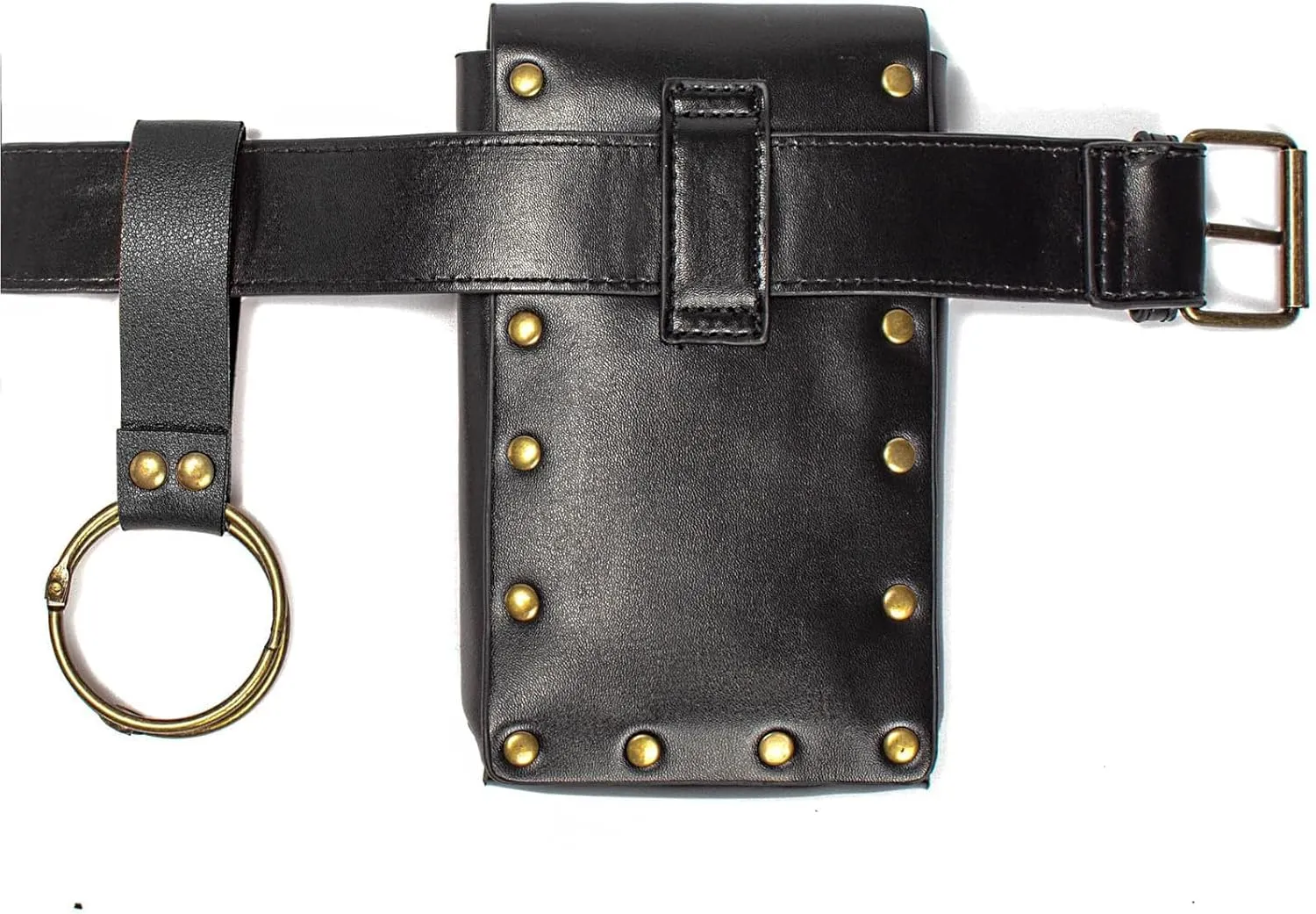 Belt Pouch Waist Bag Fanny Pack Steampunk Phone Holder Casual Medieval Renaissance Cosplay Costume Accessories (3Bottle-Black)