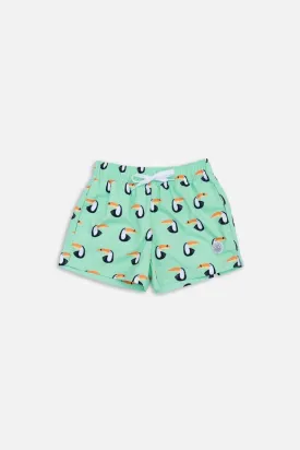 BOY SWIM SHORTS - Toucan Paradise