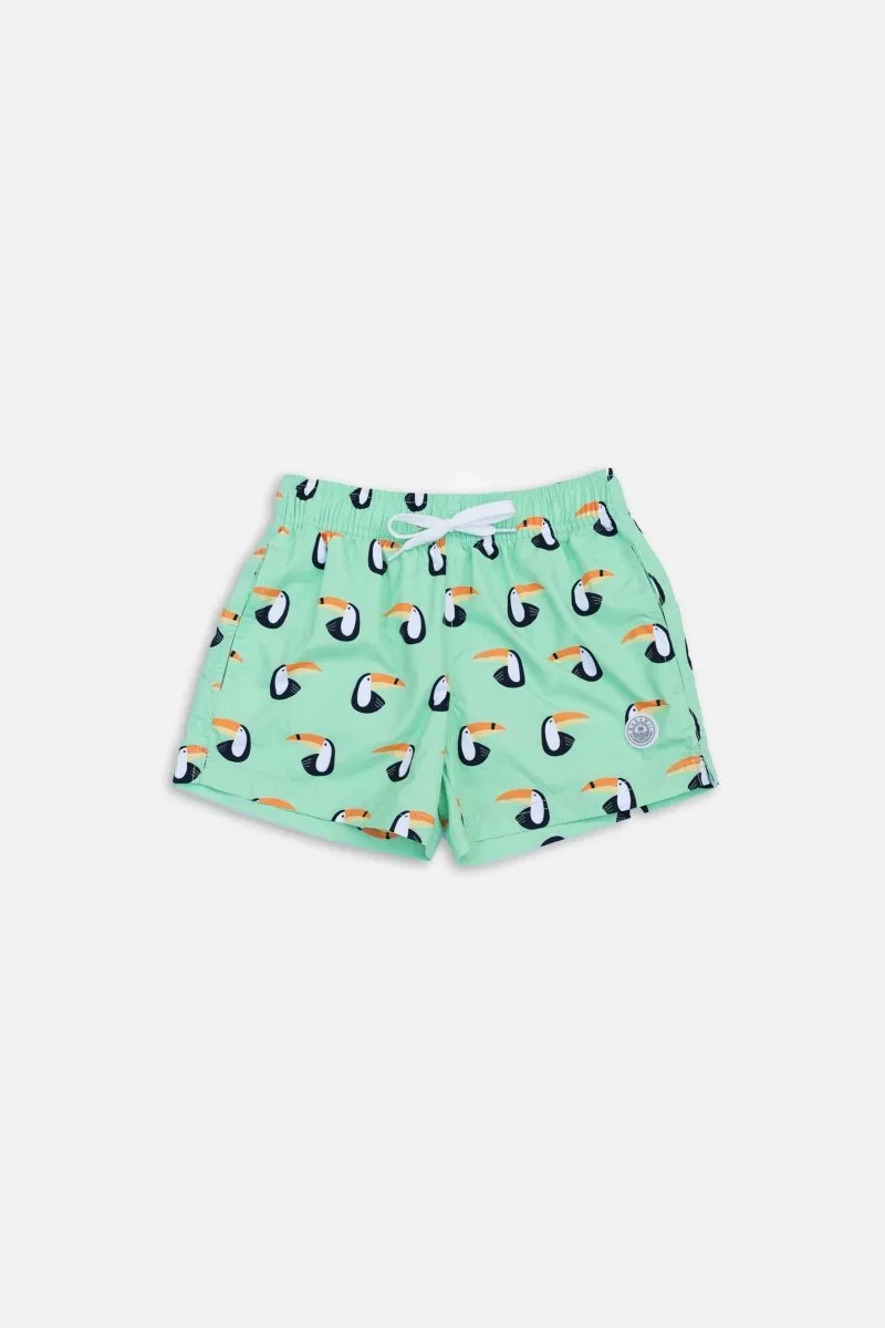 BOY SWIM SHORTS - Toucan Paradise