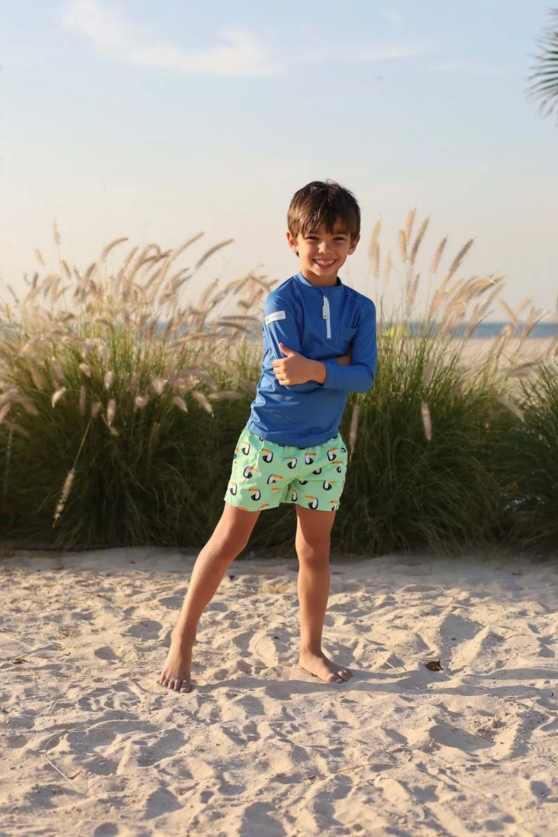 BOY SWIM SHORTS - Toucan Paradise