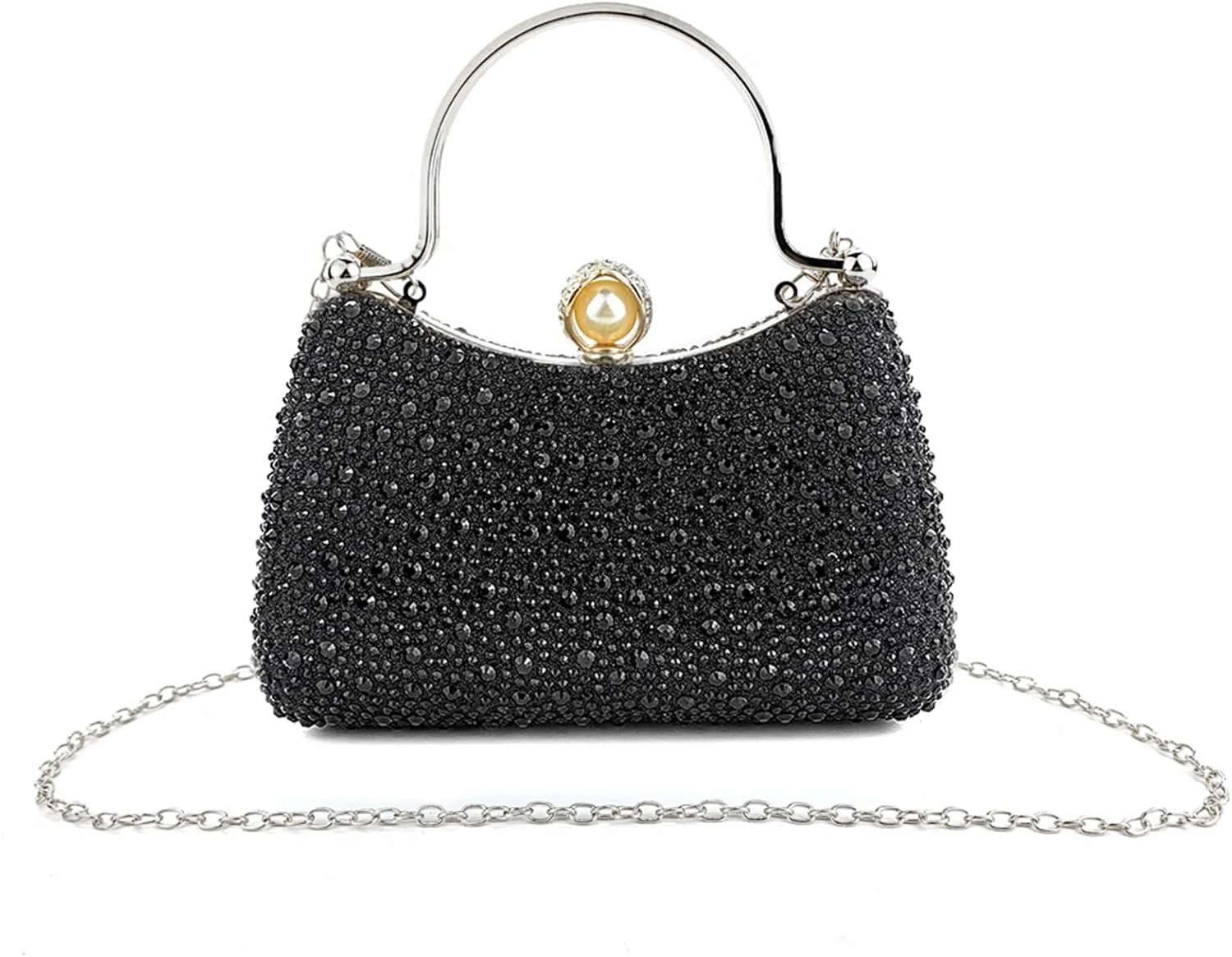 Comeon Evening Handbags for Women Rhinestone Evening Clutch Bag Sparkle Crystal Purses Party Wedding Formal Purses with Chain