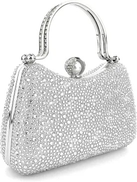 Comeon Evening Handbags for Women Rhinestone Evening Clutch Bag Sparkle Crystal Purses Party Wedding Formal Purses with Chain