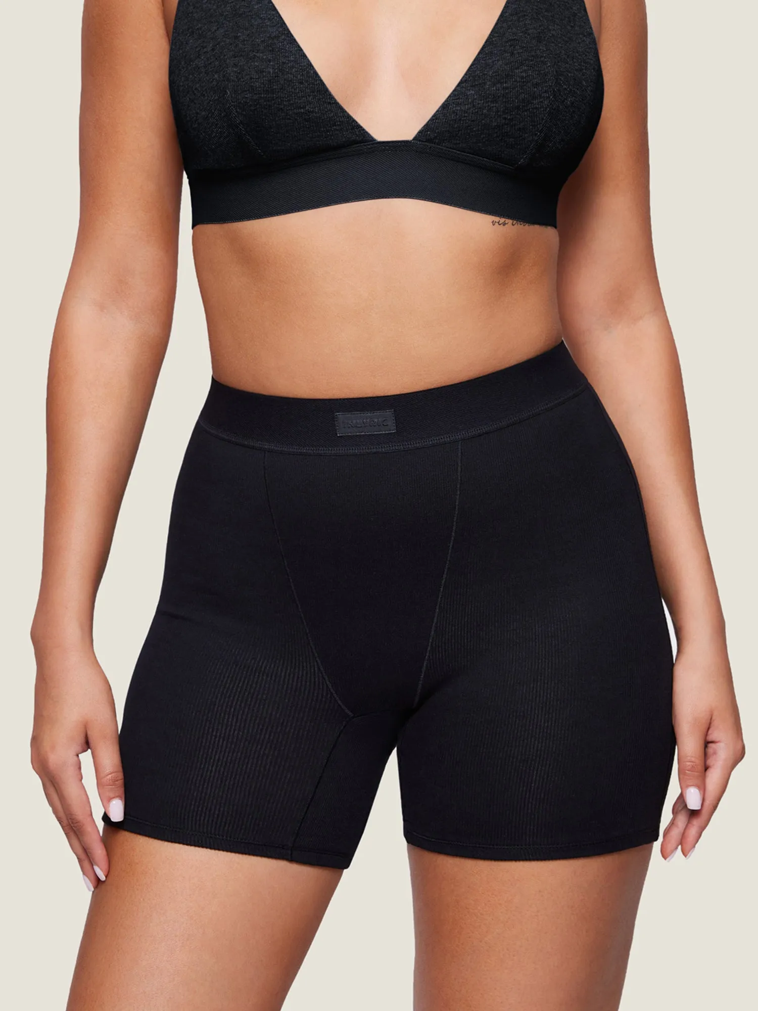 Cotton Rib High Waisted Boxer Shorts