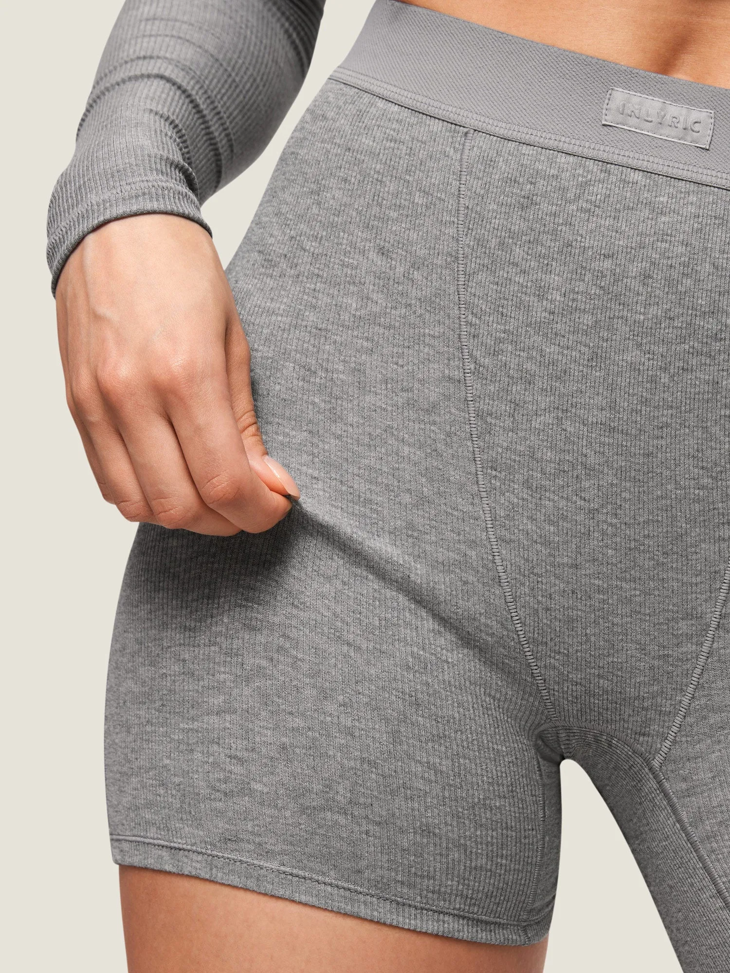 Cotton Ribbed Stretch Boxer Shorts 5"
