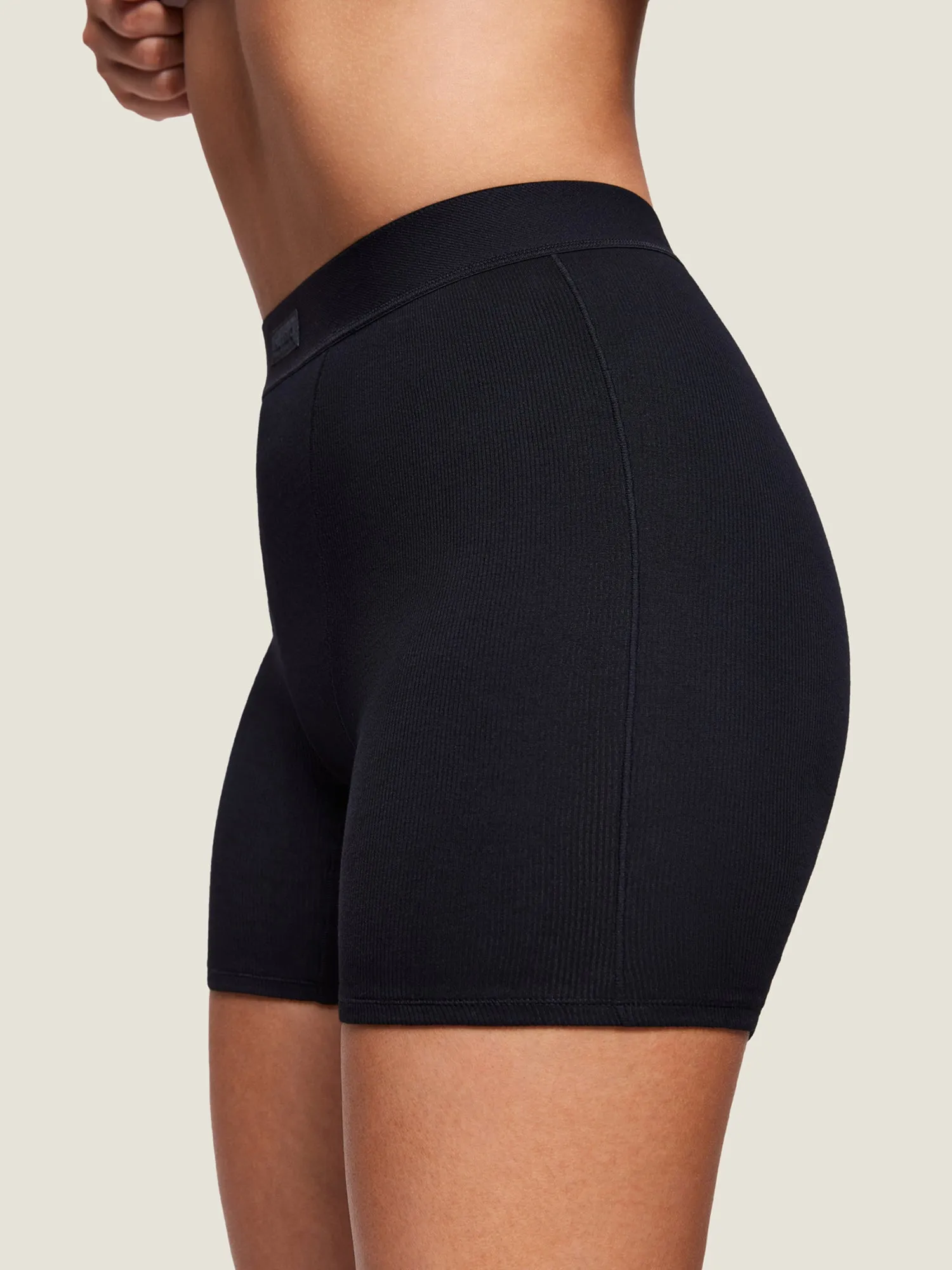 Cotton Ribbed Stretch Boxer Shorts 5"