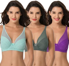 Curve Muse Women's Plus Size Minimizer Unlined Underwire Full Coverage Bra-2 or 3pack