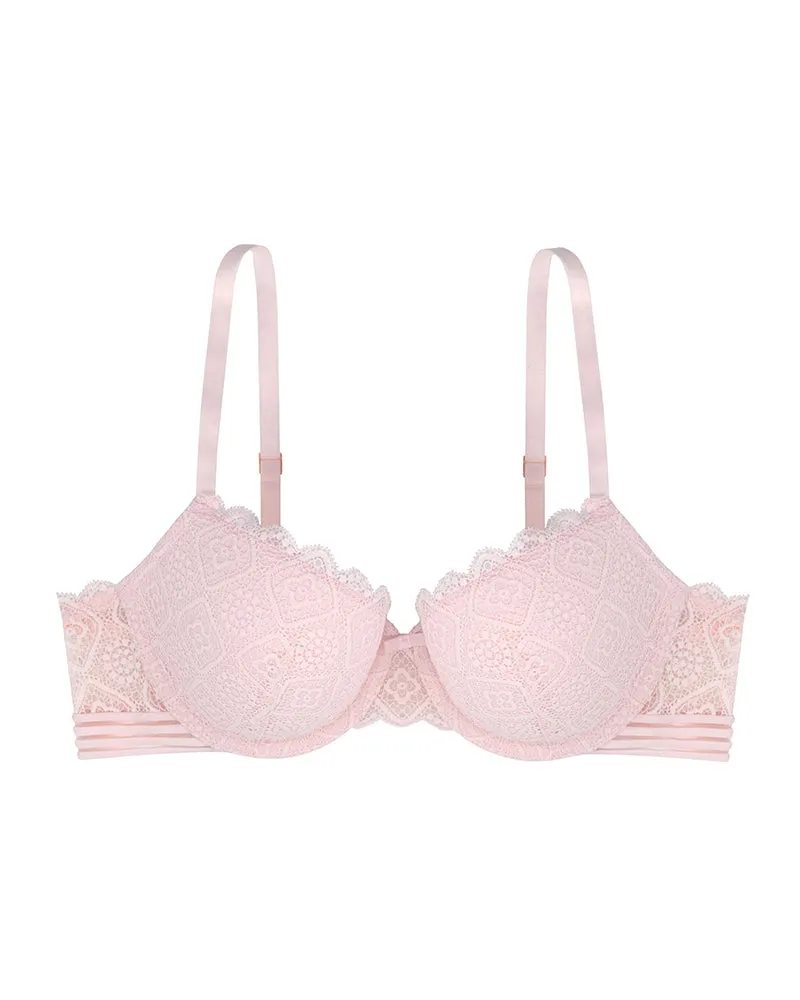D01301N Pink Sienna Lace Molded Underwire Bra
