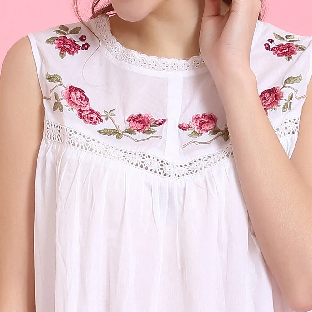 Dajana 100% Woven Sleeveless Cotton Gown