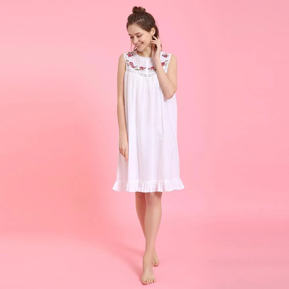 Dajana 100% Woven Sleeveless Cotton Gown
