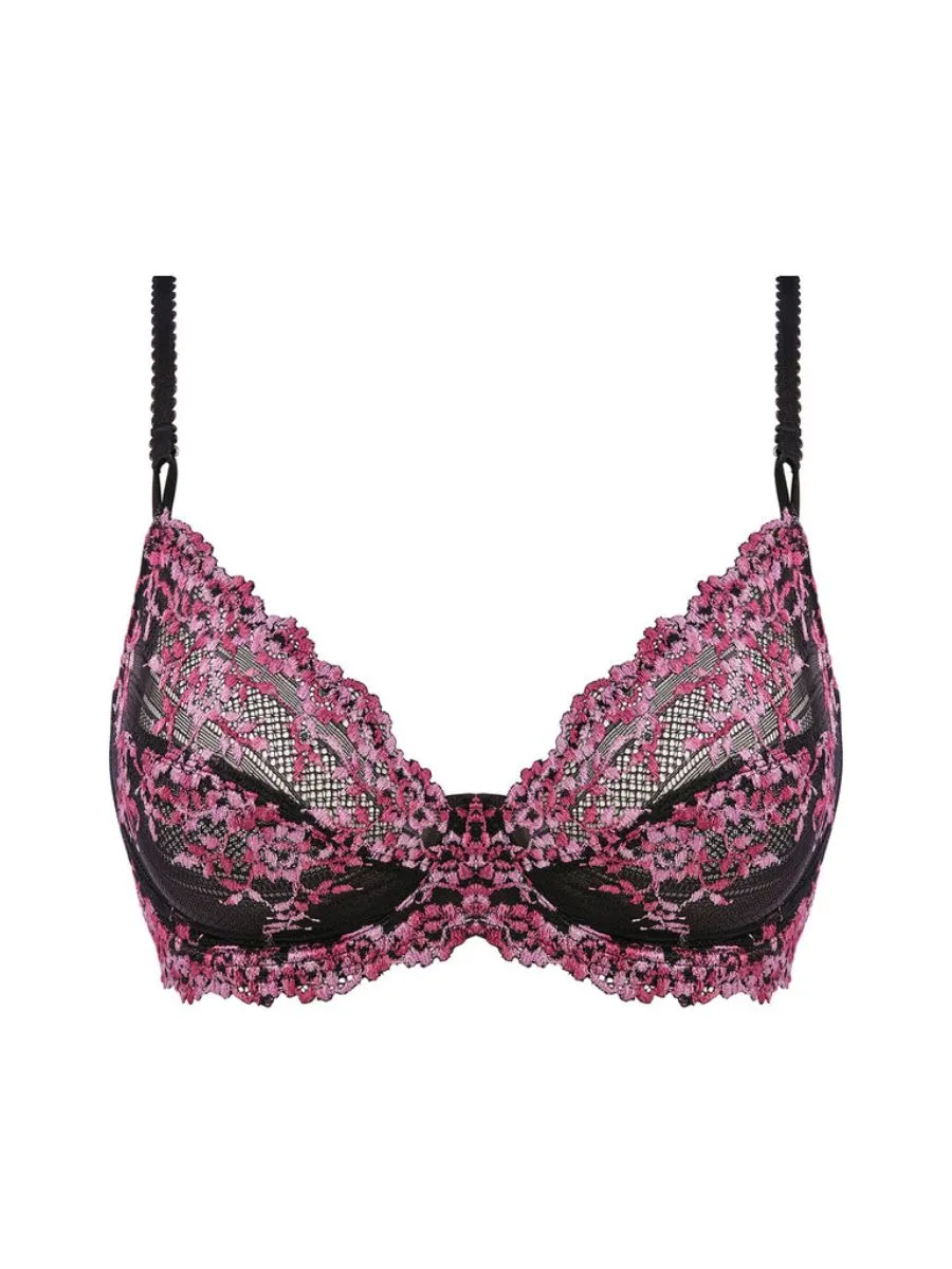 Embrace Lace Underwire Bra - Black/ Berry Multi