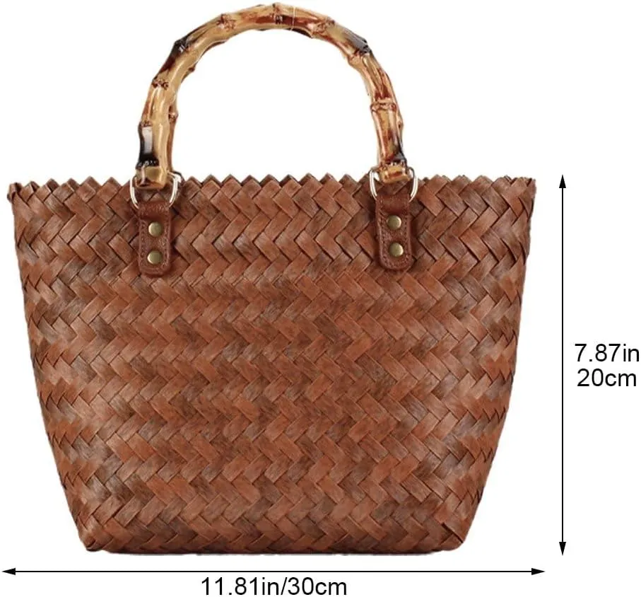 French Straw Handbag Woven Beach Shoulder Summer Bag Large Capacity Tote Bag for Beach and Daily Use