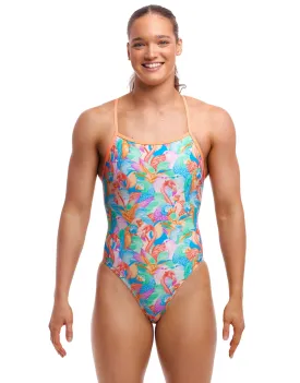 Funkita Birdsville Tie Me Tight Swimsuit - Pink/Blue