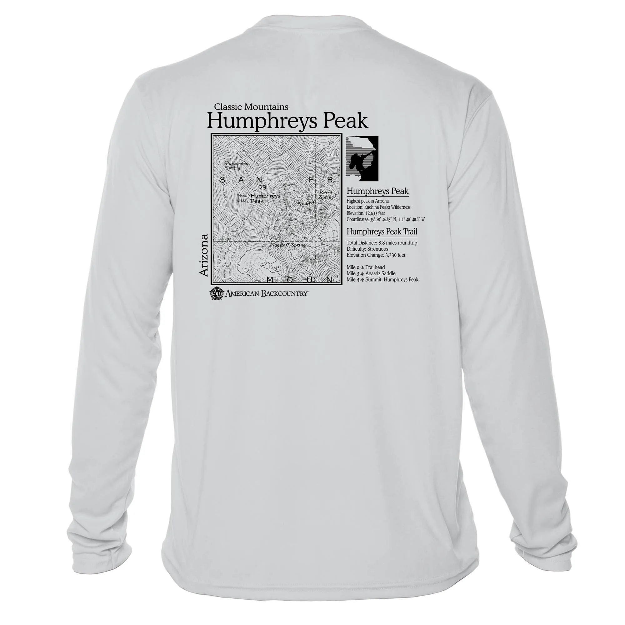 Humphrey's Peak Classic Mountain Long Sleeve Microfiber Men's T-Shirt