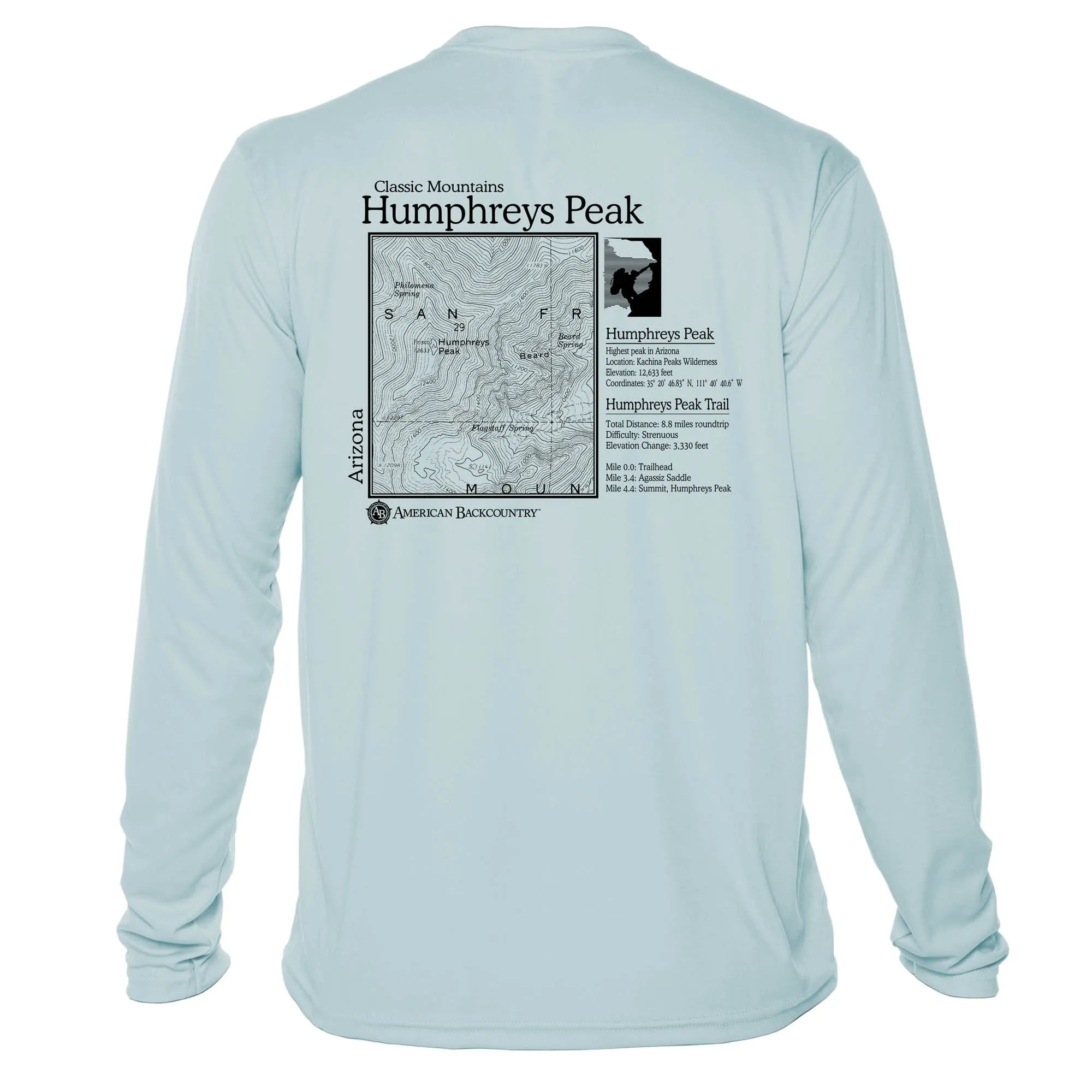 Humphrey's Peak Classic Mountain Long Sleeve Microfiber Men's T-Shirt