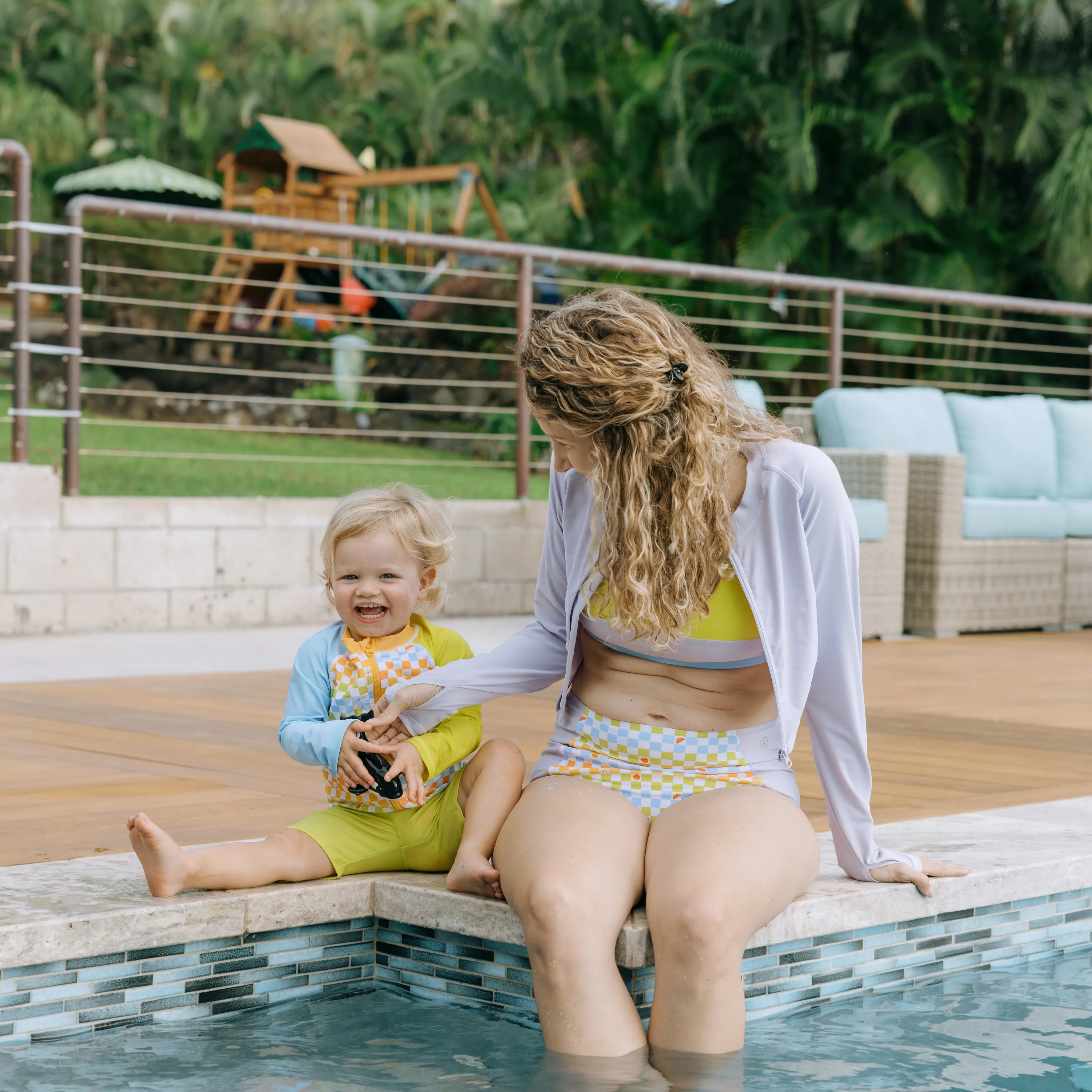 Kids UPF 50  Long Sleeve Zipper Rash Guard Swim Shirt | "Gamified"