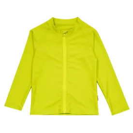 Kids UPF 50  Long Sleeve Zipper Rash Guard Swim Shirt | "Sulphur Yellow"
