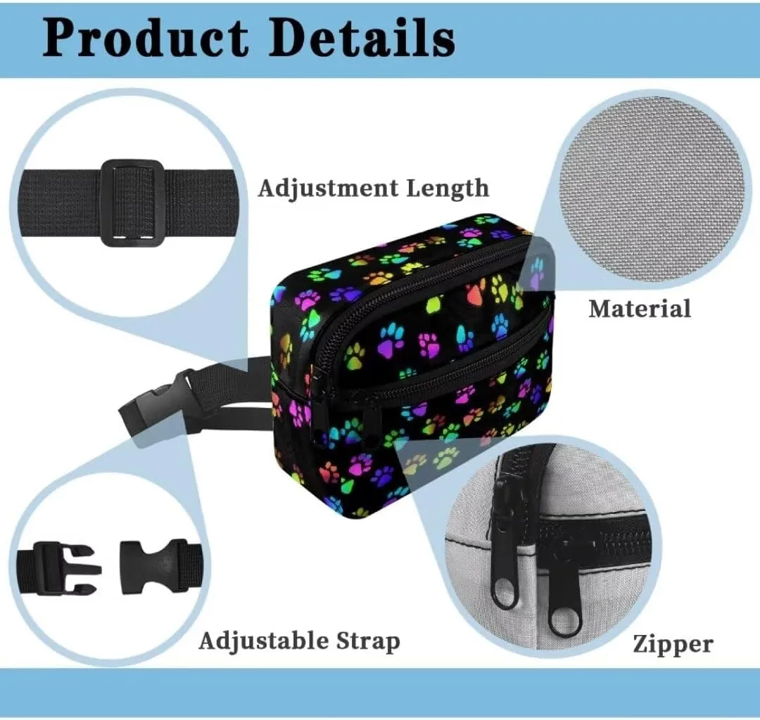 Kuiaobaty Dog Paw Crossbody Bags for Kids Fanny Pack Boys Unique Large Waist Bag for Travel Waterproof Belt Bag with Front Pockets Plus Size Bum Bag for Teens Gift for Friends