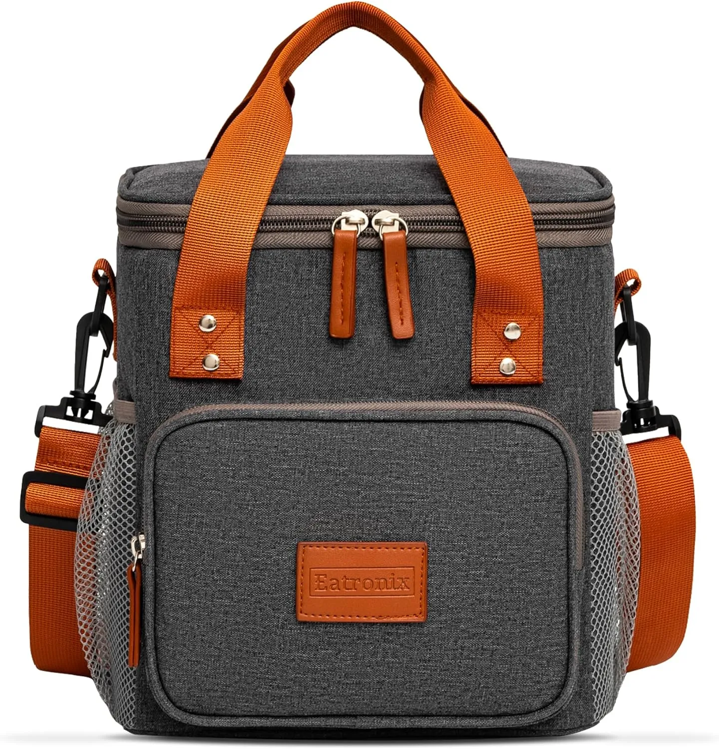 Lunch Box Insulated Lunch Bag for Men, Women  Waterproof Reusable Cooler Bag with Adjustable Shoulder Strap for Men Women Kids  Ideal for Office Work School Picnic (Grey)