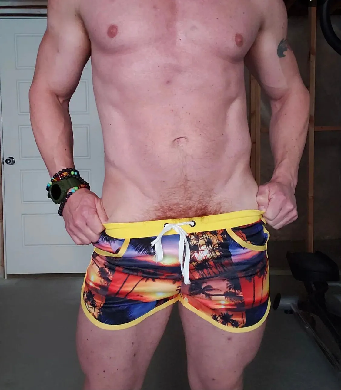 Men's Retro Gym Shorts Sunset Trunks Boxers