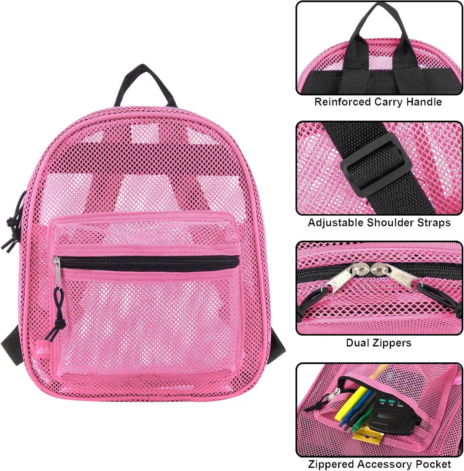 Mini Mesh Backpack for Women, Girls for School, Beach Toys, Pool, Swimming Gear; Mini Transparent Backpacks