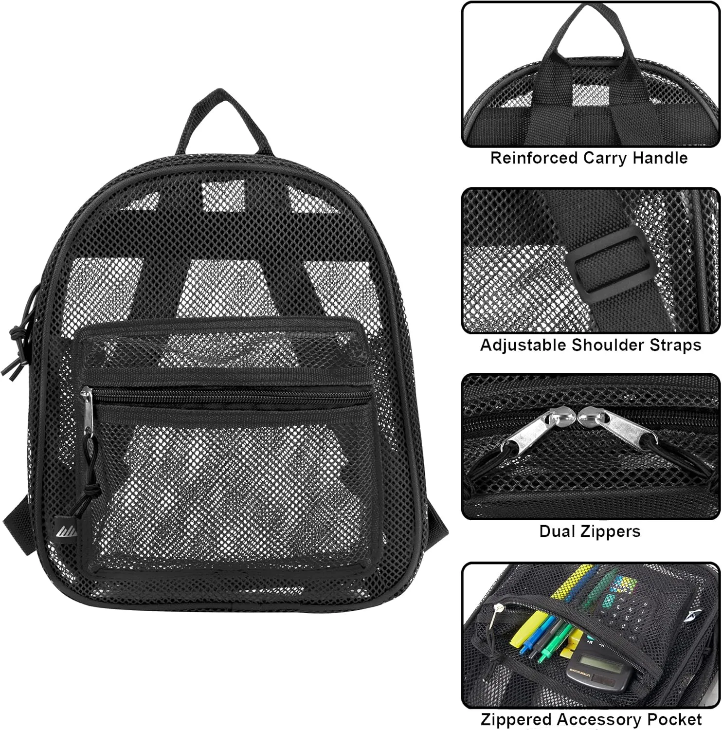 Mini Mesh Backpack for Women, Girls for School, Beach Toys, Pool, Swimming Gear; Mini Transparent Backpacks