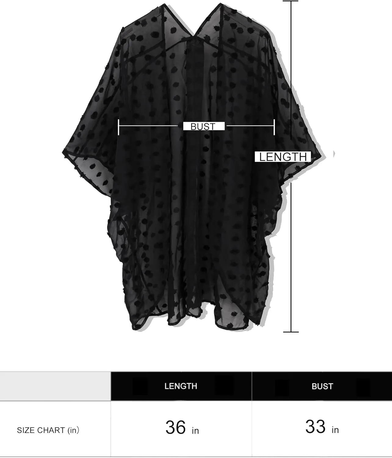 Moss Rose Women's Beach Kimono Coverup Sheer Chiffon Cover Ups, Casual Loose Open Front Cardigan Tops