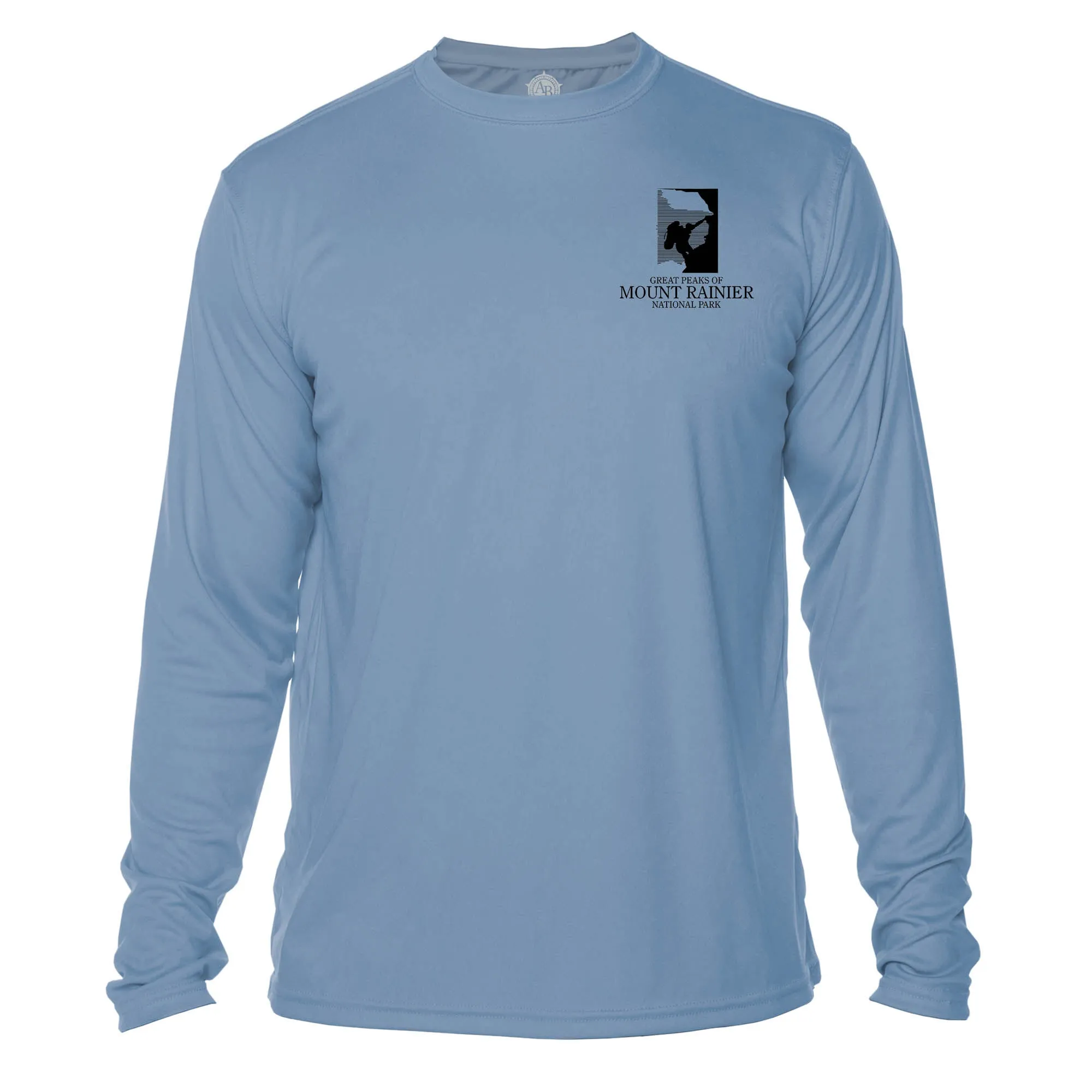 Mount Rainier Peaks Diamond Topo Long Sleeve Microfiber Men's T-Shirt