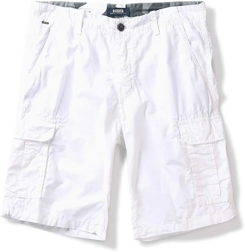 OCHENTA Men's Lightweight Cargo Shorts with Pockets Cotton Shorts for Men Casual (No Belt)