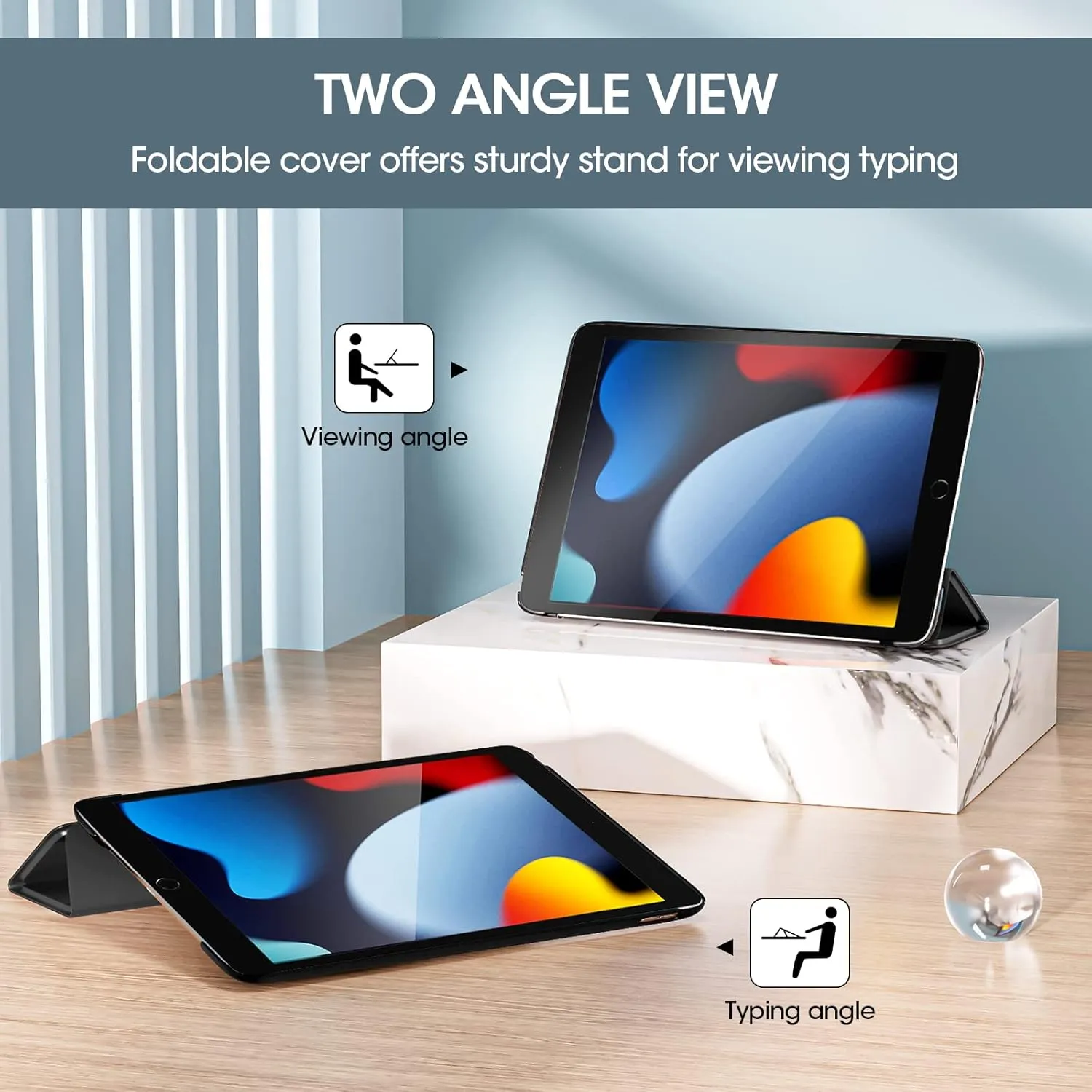 ProCase for iPad 9th Generation 2021/ iPad 8th Generation 2020/ iPad 7th Generation 2019 Case, 10.2 iPad Case iPad Cover 9th Generation -Black