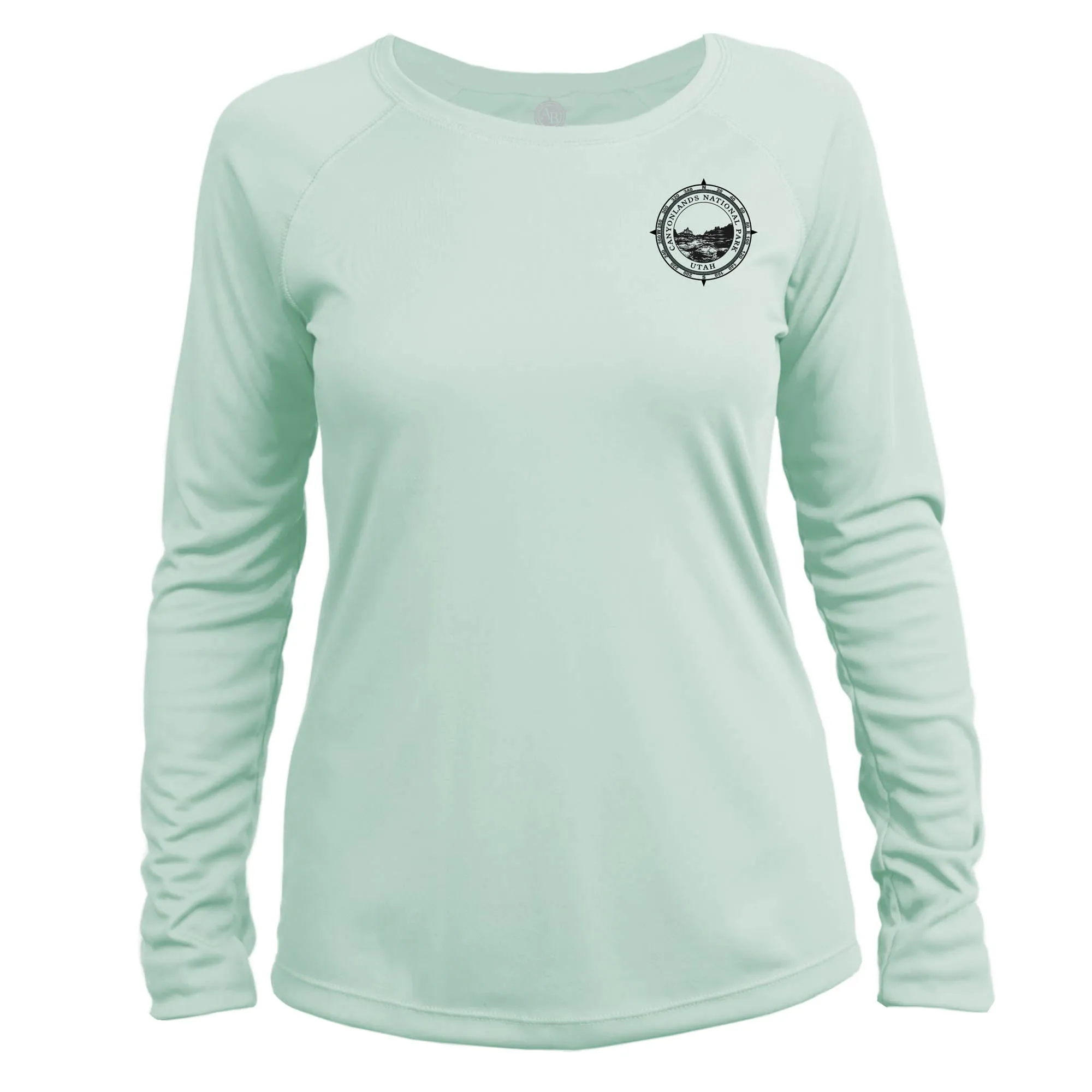 Retro Compass Canyonlands National Park Long Sleeve Microfiber Women's T-Shirt