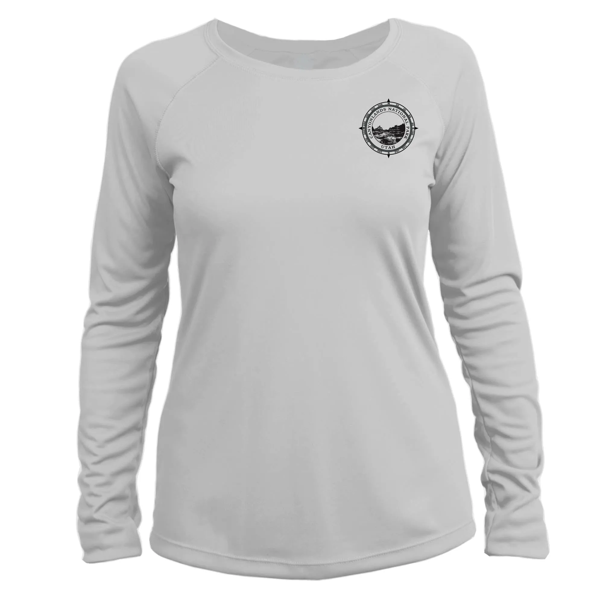 Retro Compass Canyonlands National Park Long Sleeve Microfiber Women's T-Shirt