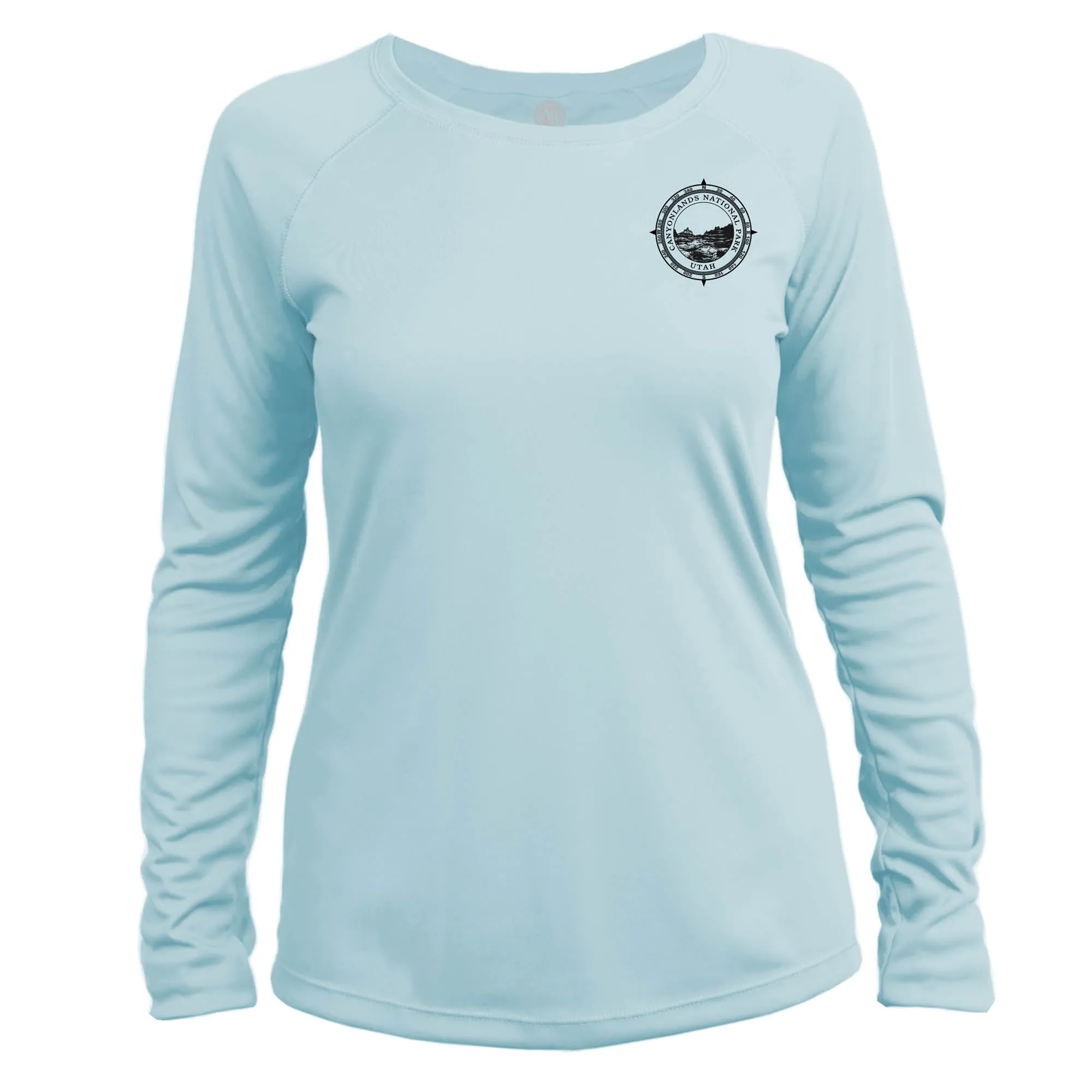 Retro Compass Canyonlands National Park Long Sleeve Microfiber Women's T-Shirt